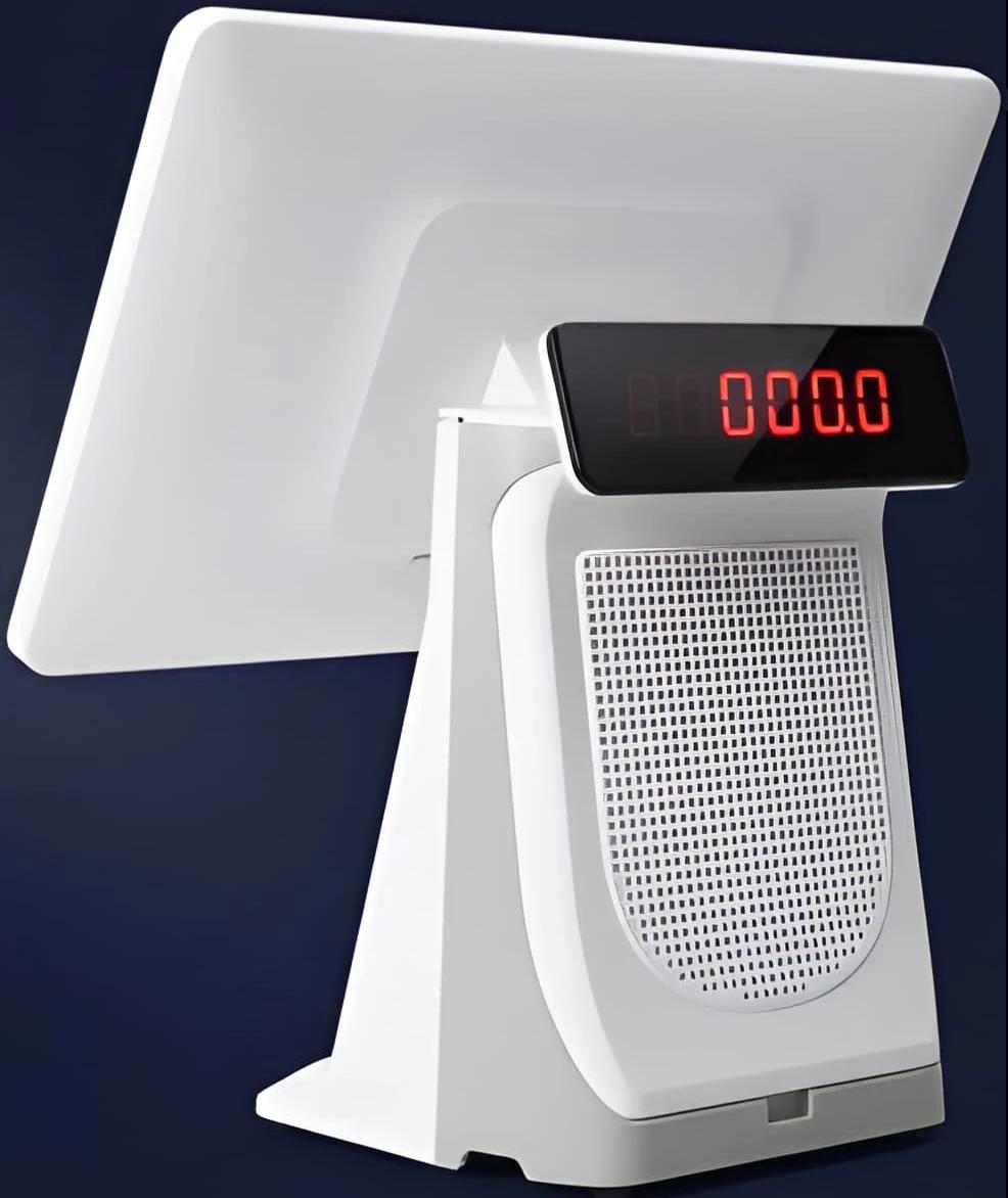 The back of the machine, with the customer display
